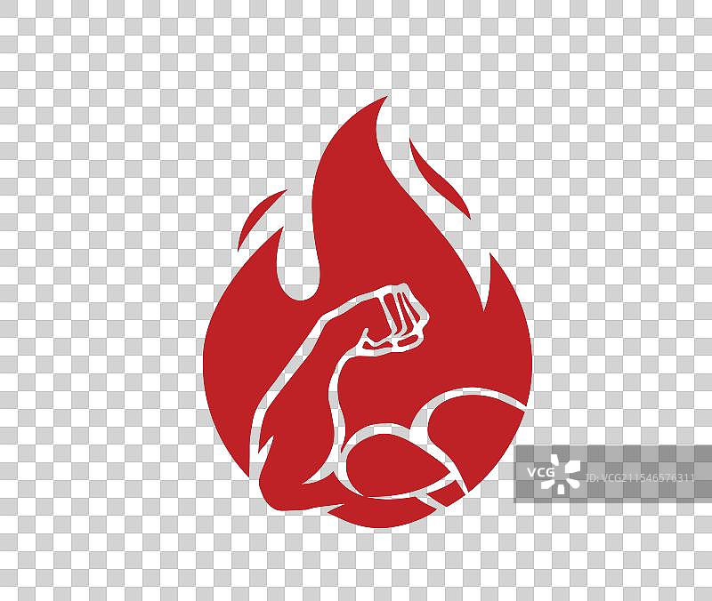 二头肌火焰标志图标设计图片素材