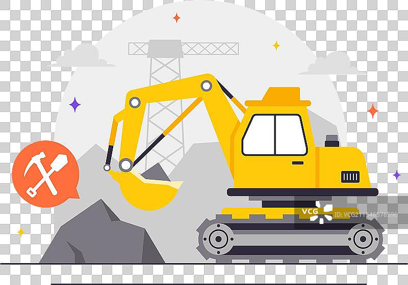 矿业公司展示重型黄色自卸车图片素材