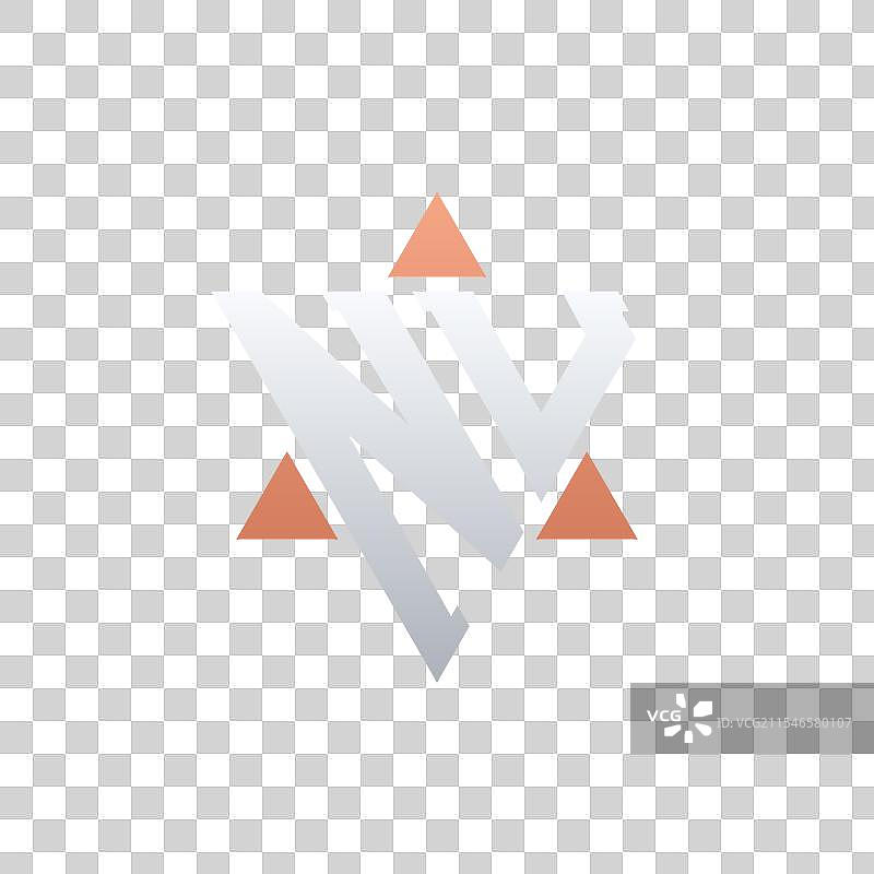 现代的几何风格字母nu标志设计图片素材