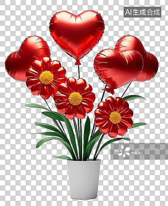 【AI数字艺术】铝箔气球节日氛围图片素材