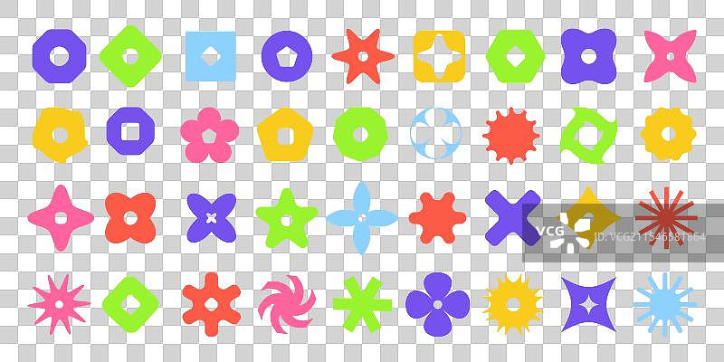 抽象复古美学Y2K几何元素图片素材