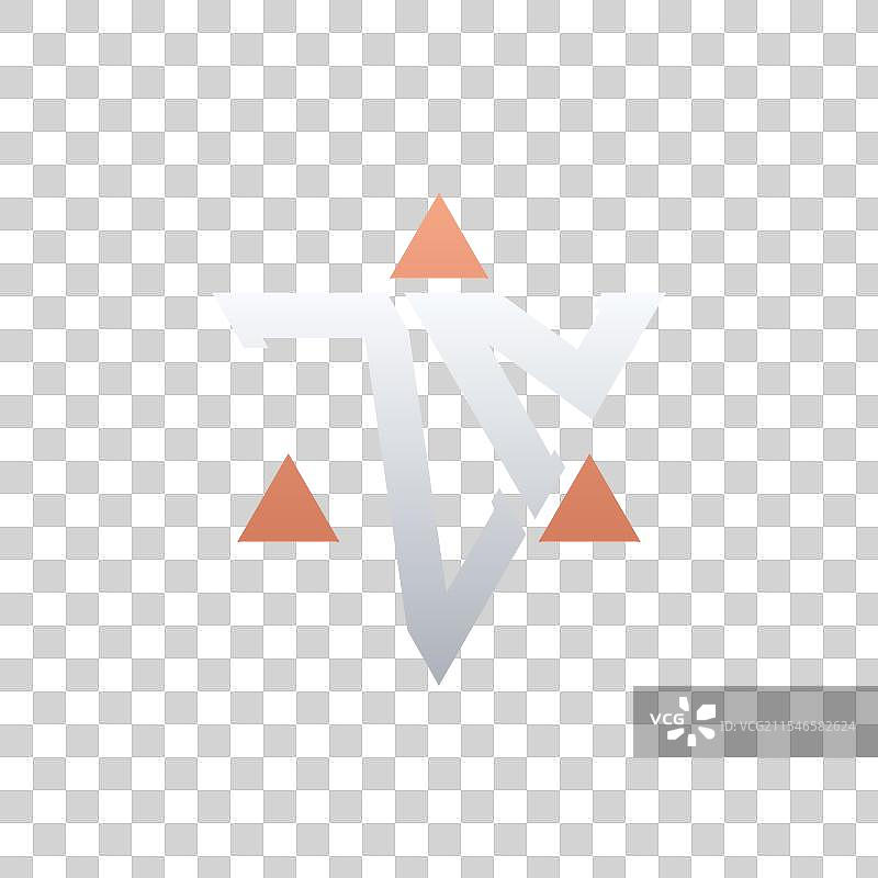 现代字母Z和N的几何logo设计图片素材