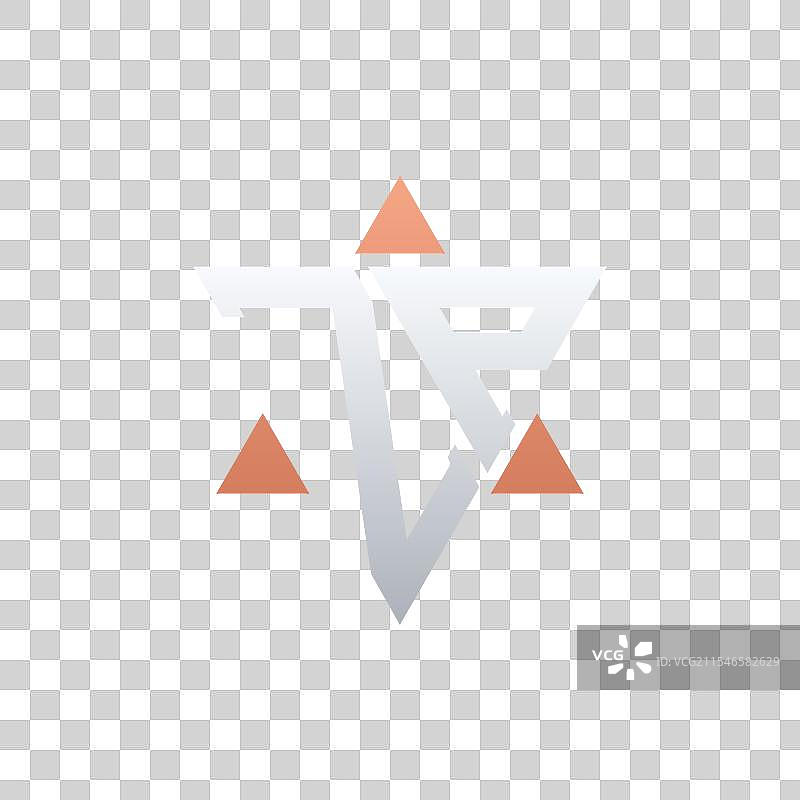 现代的ZP字母标志设计，带有几何图形图片素材