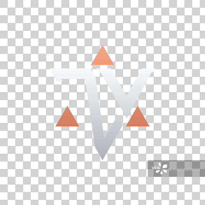 现代的ZV字母标志设计，带有几何图形元素图片素材