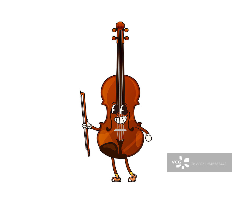 卡通低音提琴乐器角色图片素材