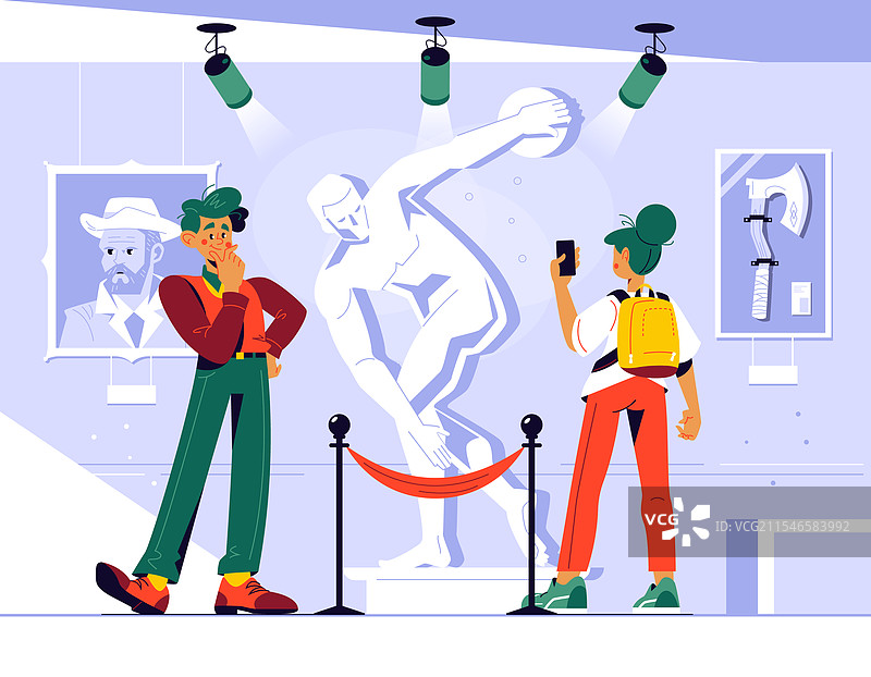 手绘平面国际博物馆日图片素材