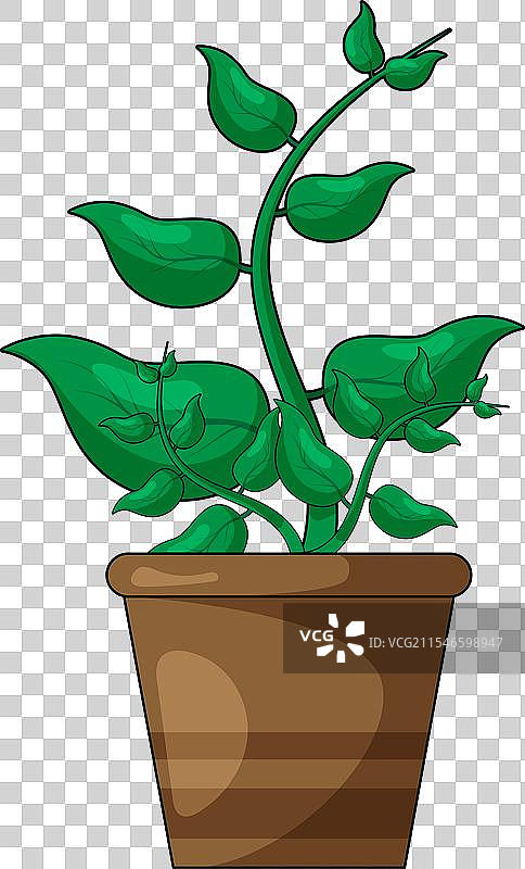 盆栽植物环保贴纸设计图片素材