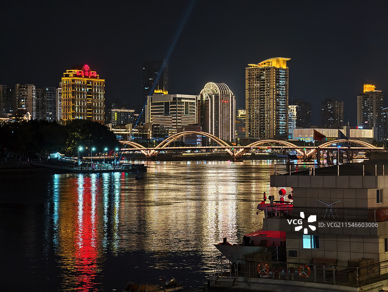 福州解放大桥夜景特写图片素材