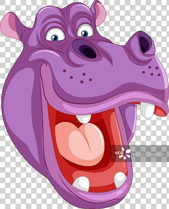 色彩斑斓的微笑河马脸图片素材