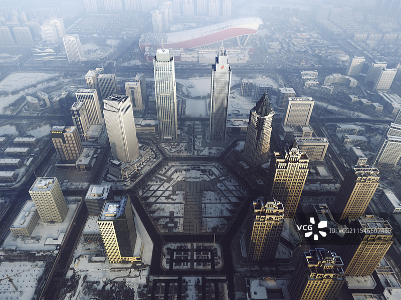 哈尔滨雪花广场航拍图片素材