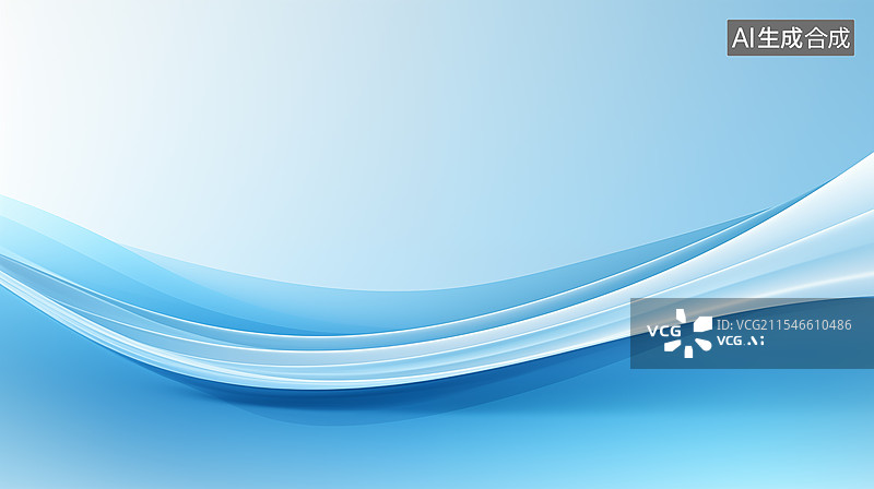 【AI数字艺术】抽象蓝色曲线商务背景图片素材