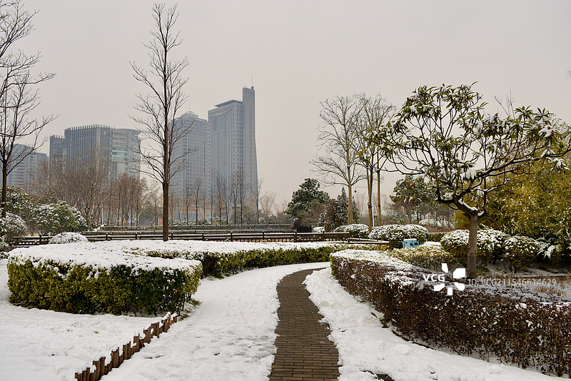 雪后·郑州湿地公园图片素材