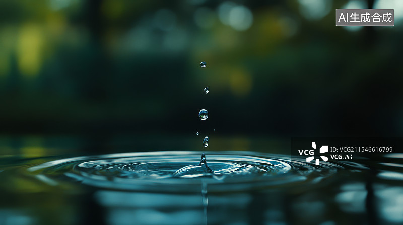 【AI数字艺术】水滴波浪，波纹，水图片素材