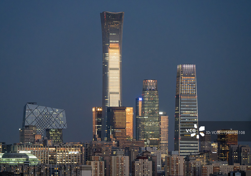 北京国贸CBD夜景图片素材