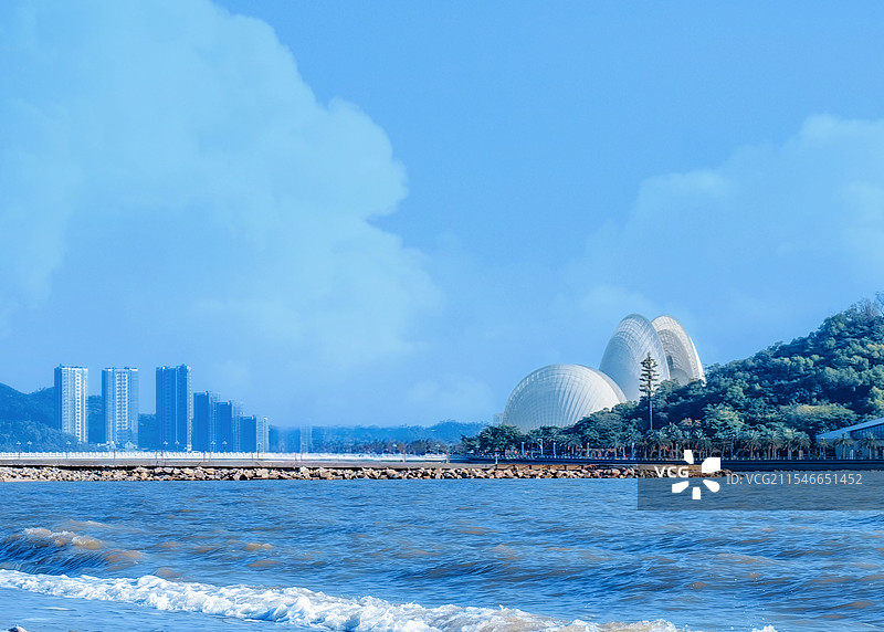 日月贝与海珠海大剧院图片素材