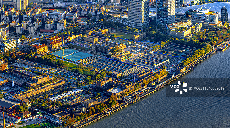 杨树浦水厂 上海自来水博物馆 上海杨浦滨江老工业区转型升级新质秀岸 黄浦江沿岸城市更新图片素材