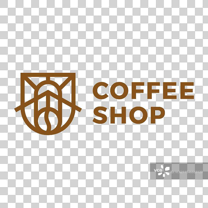 咖啡店扁平极简风格标志设计图片素材