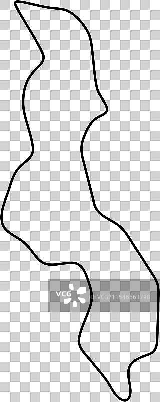 马拉维简化轮廓地图图片素材