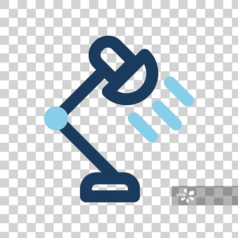 办公家具的彩色线条台灯图标图片素材