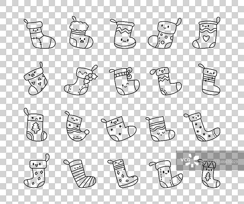 圣诞假期可爱的袜子角色图片素材