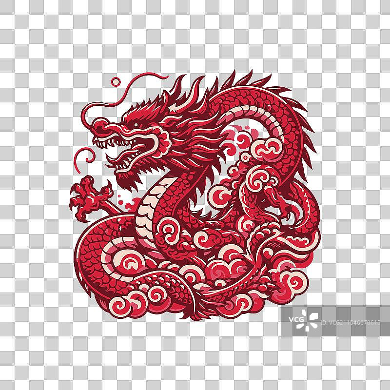 圆形的中国龙图片素材