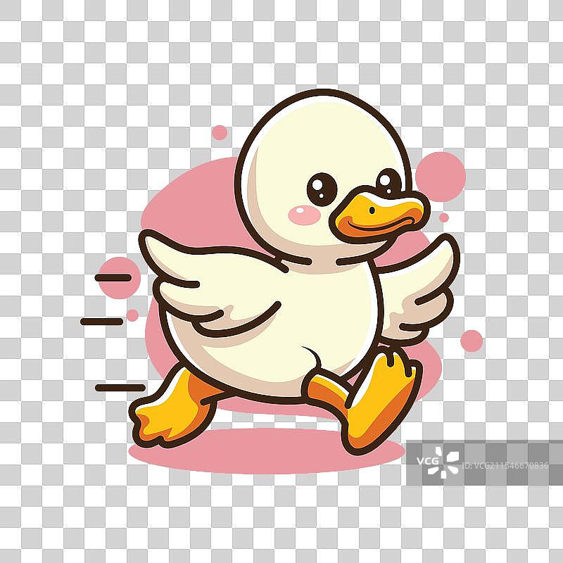可爱的跑步鸭子设计图片素材