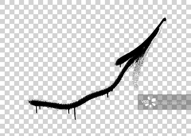 黑色涂鸦箭头与白色背景上的溅墨图片素材