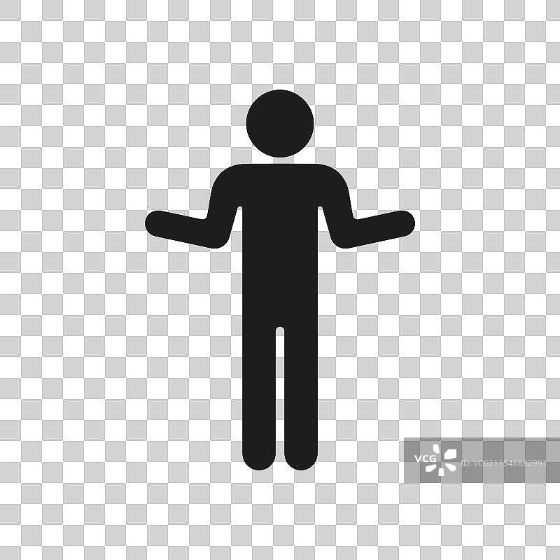 人 shrugging 轮廓图标 迷惑图片素材