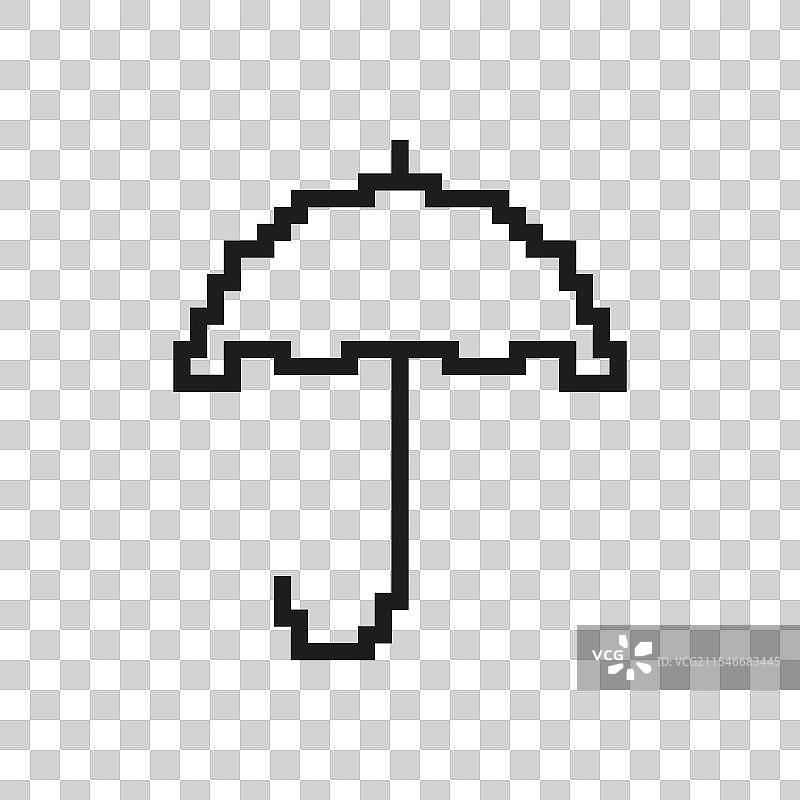 像素化的雨伞图标，雨天和天气图片素材