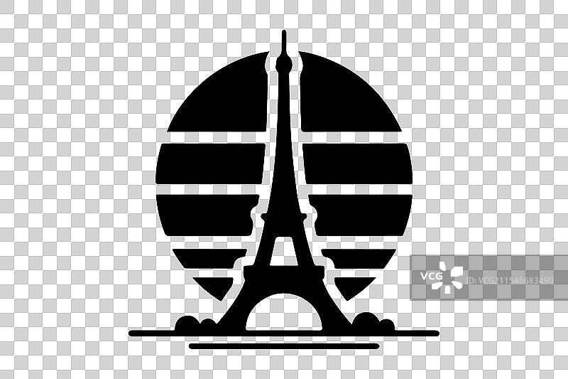 法国埃菲尔铁塔剪影艺术图片素材