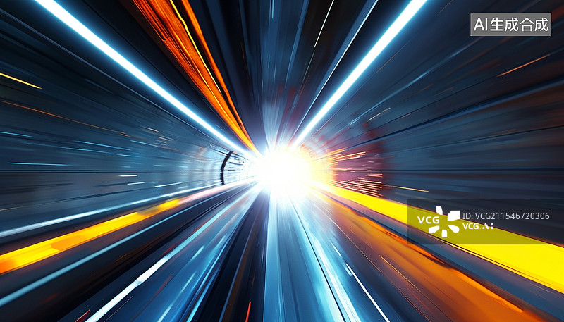 【AI数字艺术】粒子时光隧道穿越科技背景图片素材