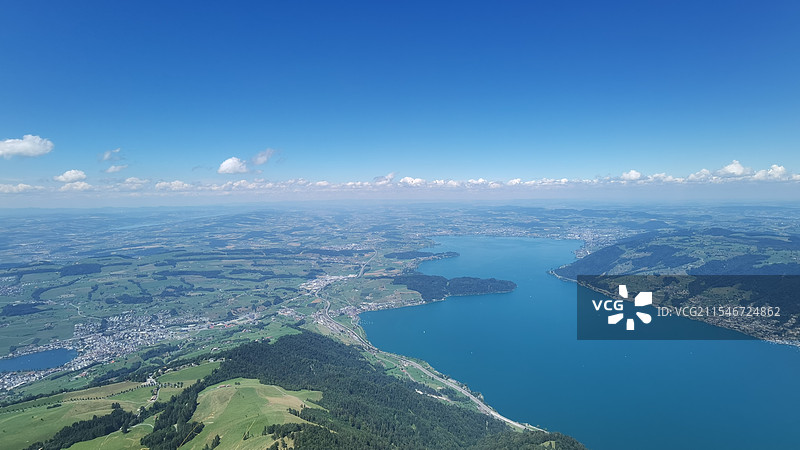 瑞士瑞吉山俯瞰图片素材