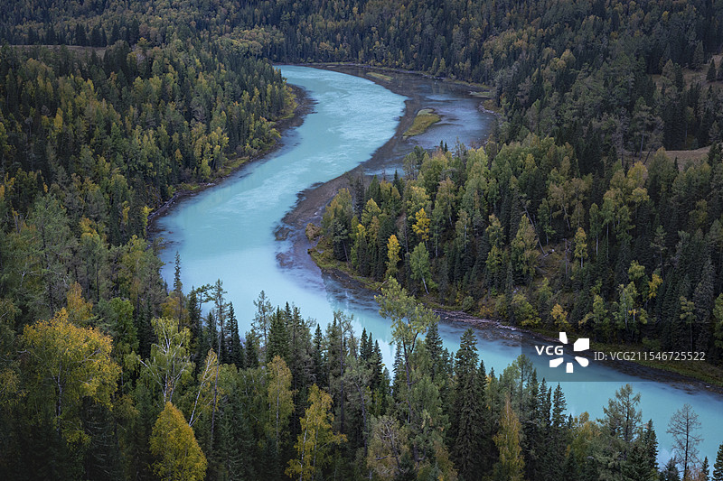初秋清晨的月亮湾，惊艳了整个冬天图片素材