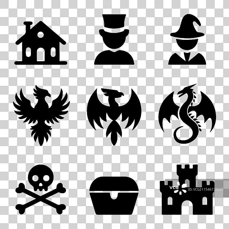 商业和金融的线条图标集图片素材