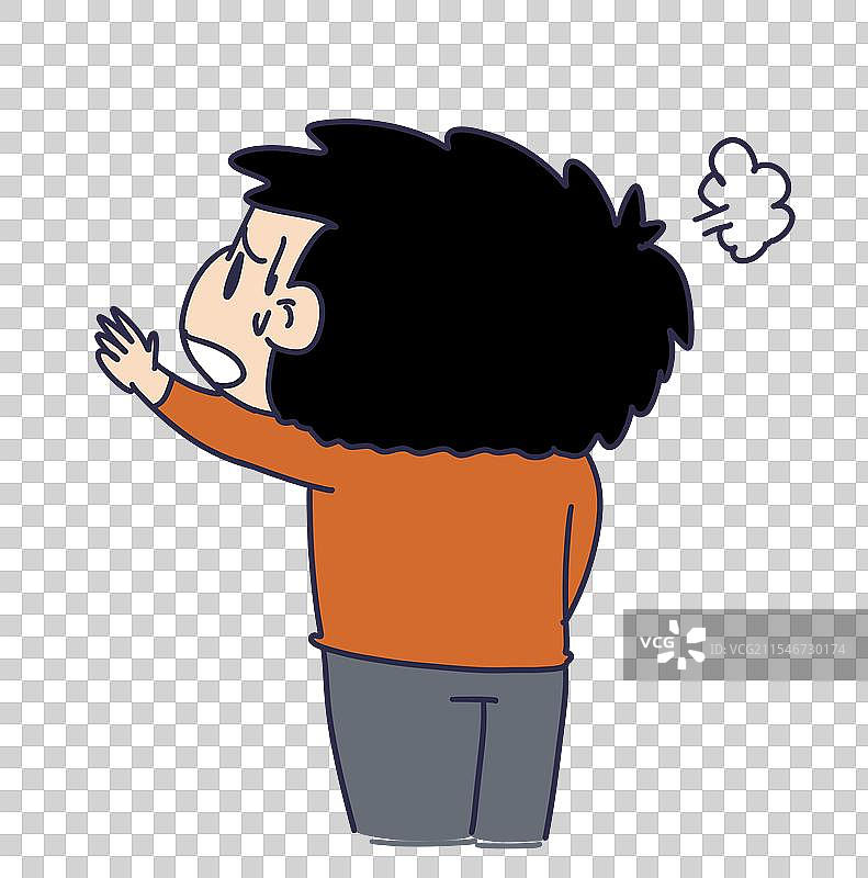 伸手慌张的人物背面半身像图片素材