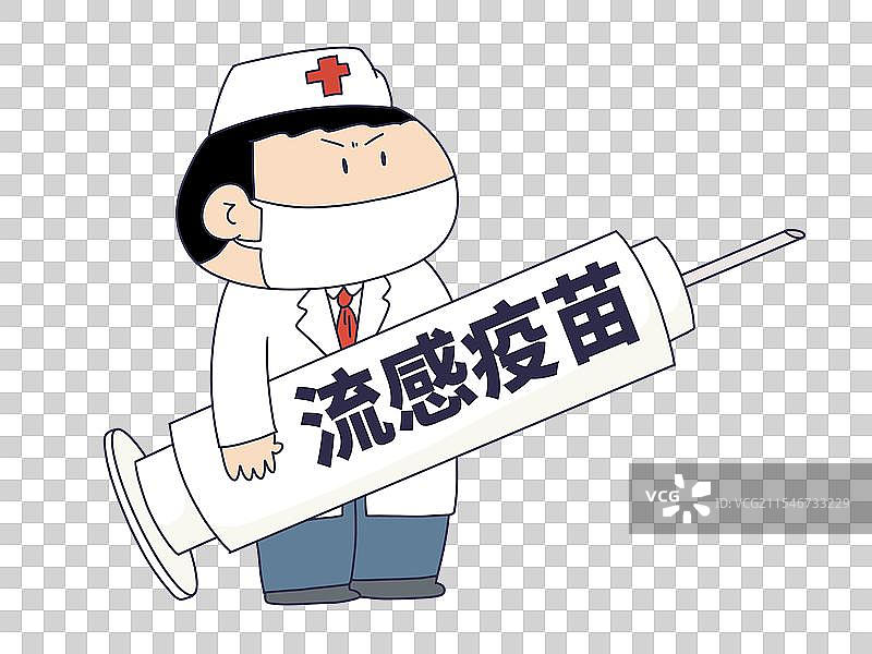 医生拿着流感疫苗注射器图片素材