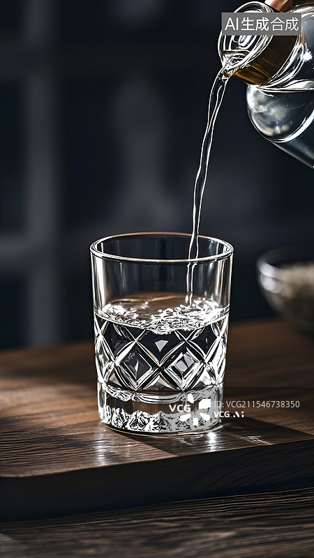 【AI数字艺术】倒白酒的特写镜头图片素材