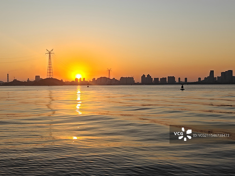 海湾公园日落图片素材