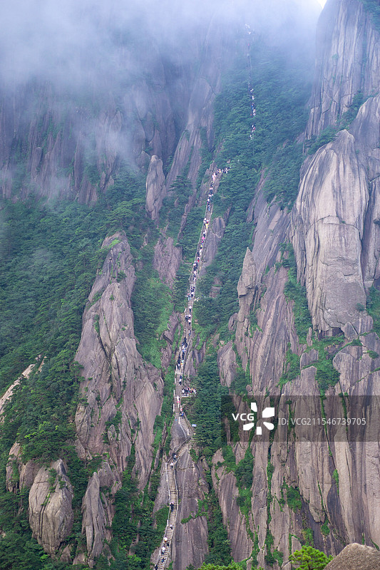黄山-天都峰-天梯图片素材