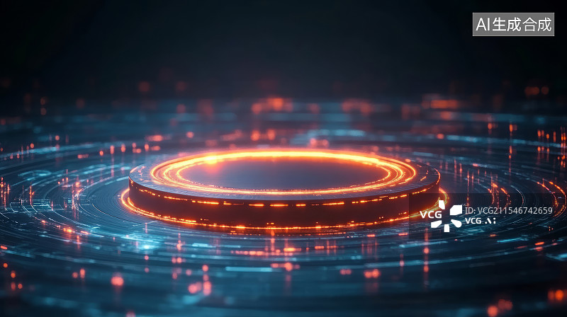 【AI数字艺术】科技大数据网络空间主题产品展台背景图片素材