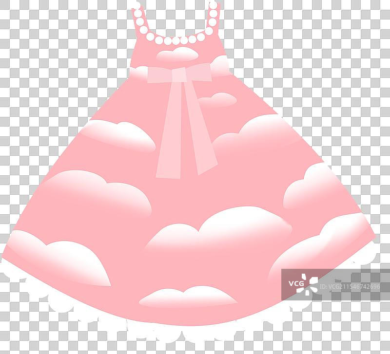 粉色色块扁平几何形状吊带连衣裙可爱lolita插画图标图片素材