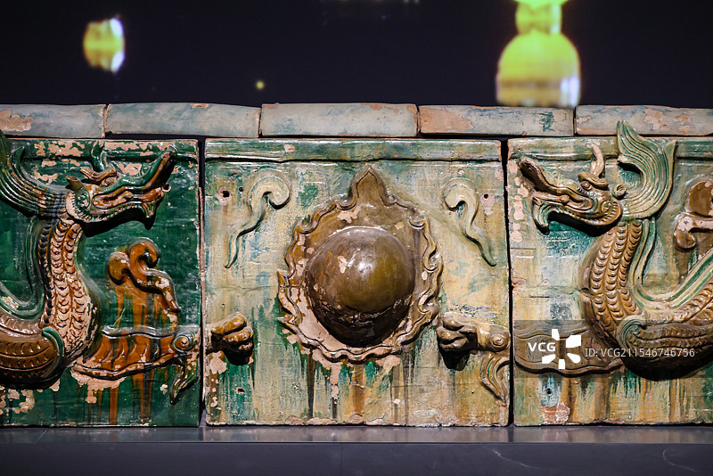 三清殿琉璃正脊堆花脊身及东西鸱吻观妙入真永乐宫艺术展图片素材