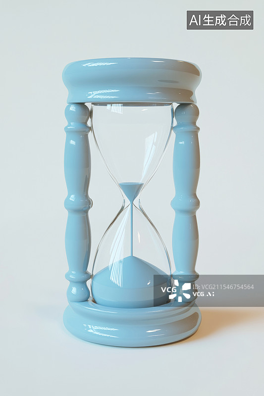 【AI数字艺术】蓝色时间沙漏图片素材