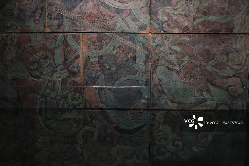 永乐宫壁画玄元十子真武大帝天蓬元帅天猷副元帅 奉宝玉女钟吕论道山西永乐宫文物精粹暨数字艺术大展图片素材