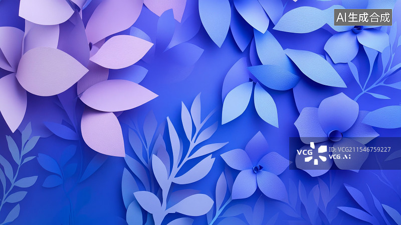 【AI数字艺术】梦幻纸花背景图片素材