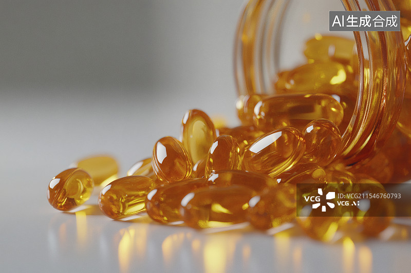 【AI数字艺术】一瓶保健胶囊鱼油图片素材