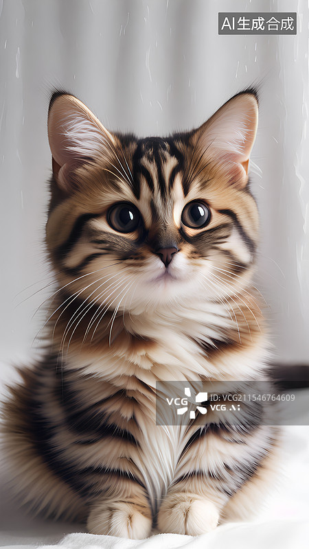 【AI数字艺术】两只加菲猫，商业拍摄，纯色背景。图片素材