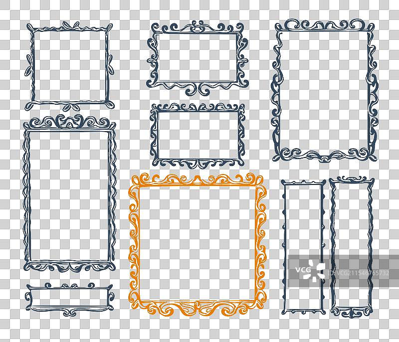 复古手绘风格的框架图片素材