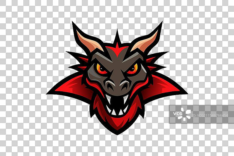 凶猛的龙头吉祥物标志设计图片素材