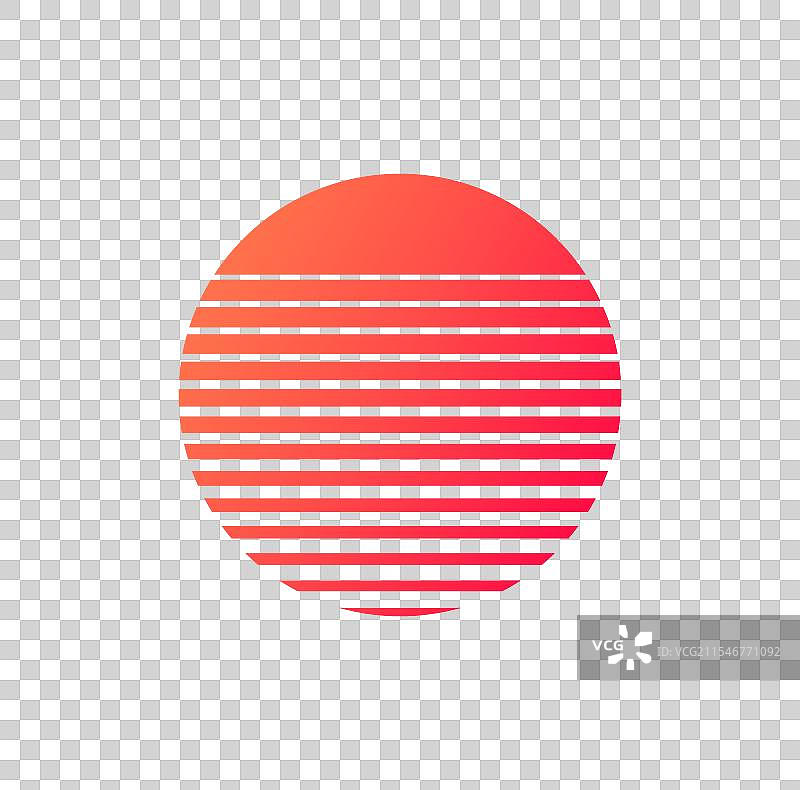 80年代复古日落海报图片素材